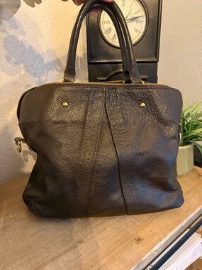 Borse in dark brown Pelle Italian Leather Handbag
